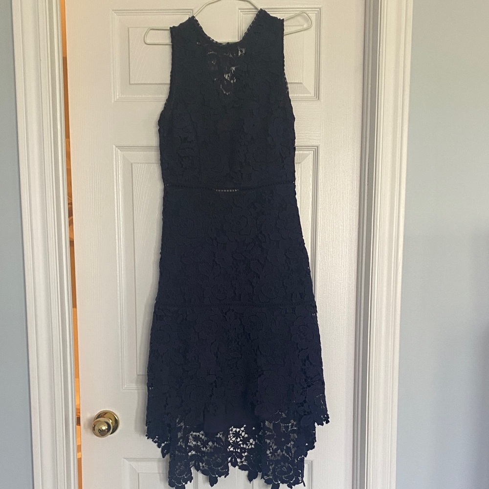 Joie Navy Lace High Low Dress